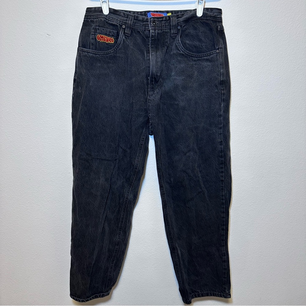 Empyre Relax Jeans Mens 32 Faded Black Gray Baggy Skater Y2K Fit